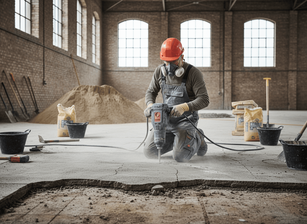 Renovatie van een cementdekvloer
