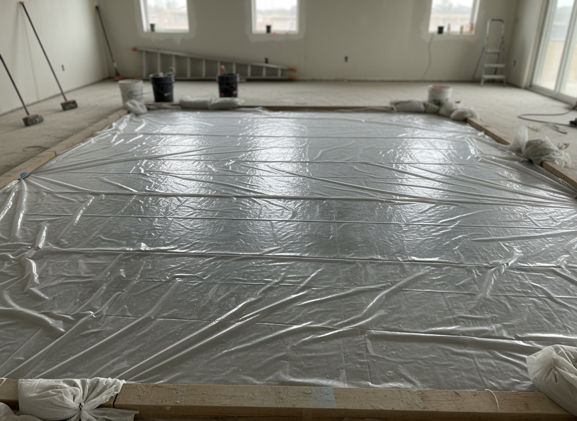 Afgedekte cementdekvloer